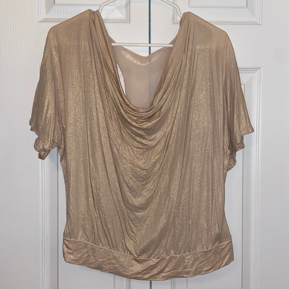 Express Cowl-neck Shimmer Top